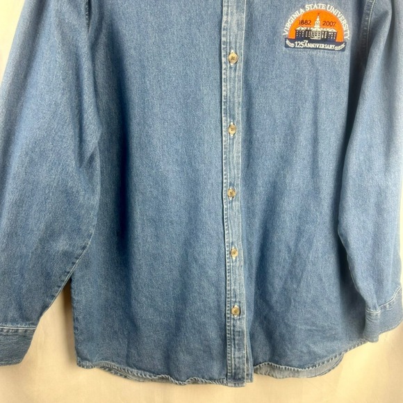 Virginia State University VSU Denim Shirt Women‎ XL Blue Button Down 125th Patch - Picture 5 of 7